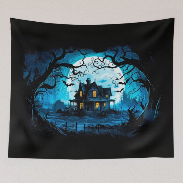 Item preview, Moonlit Halloween Haunted House in the Woods designed and sold by Gsallicat.