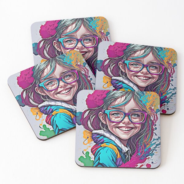 Item preview, "Vector Art: Little Girl Splashes Colors"  designed and sold by Best-Art-32.