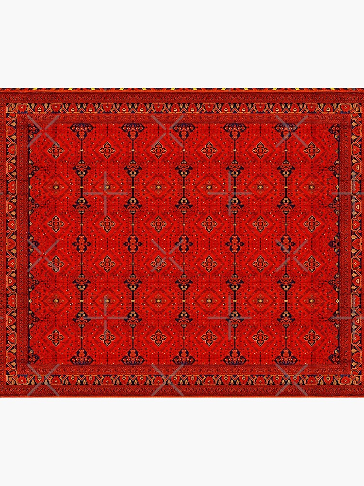 Red Oriental Traditional Handmade Boho Moroccan Fabric Style Outdoor Rug by  Arteresting Official