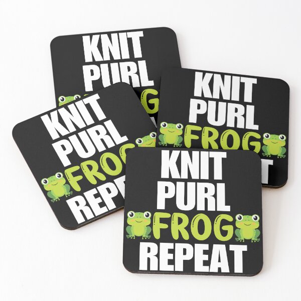 Item preview, Knit purl frog repeat - funny knitting shirt designed and sold by EvergreenWhimsy.