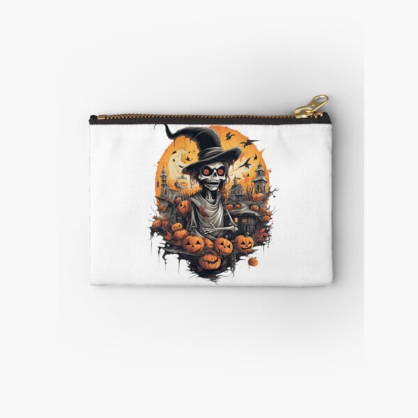 Item preview, Skeleton in Witch Hat with Pumpkins designed and sold by holistech.