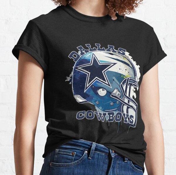 Vintage Helmet Dripping Painting Style Dallas Cowboys T-Shirt