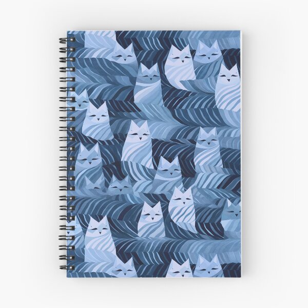 Item preview, Many Blue Geometric Zentangle Cats Pattern designed and sold by Tabble-Dabble.