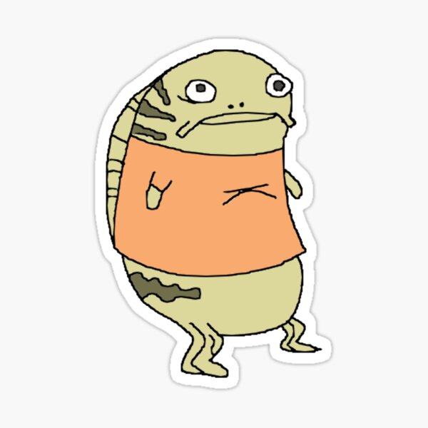 Vista previa del artículo con la obra «pez verde mal dibujado con camiseta naranja bob esponja», diseñado y vendido por wormyart.