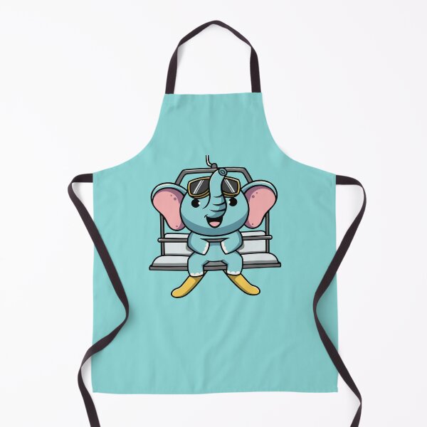 Item preview, Cute elephant on chairlifts cartoon illustration designed and sold by cubbone.
