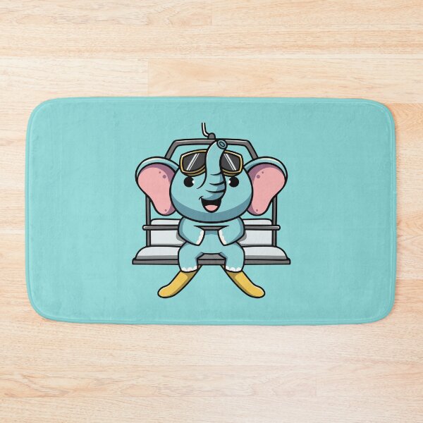 Item preview, Cute elephant on chairlifts cartoon illustration designed and sold by cubbone.