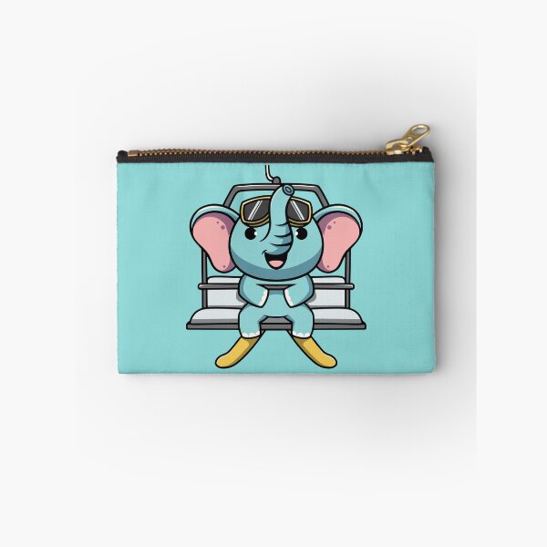 Item preview, Cute elephant on chairlifts cartoon illustration designed and sold by cubbone.