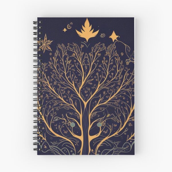 Item preview, "Cosmic Tree Leaves Vector Pattern" designed and sold by FemmeFlair.