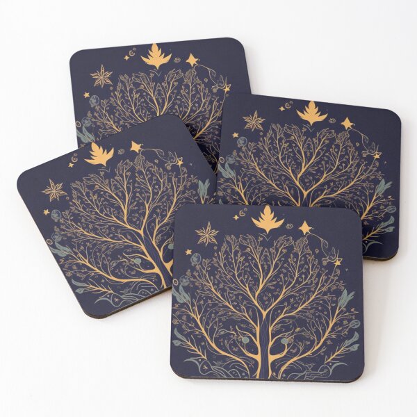 Item preview, "Cosmic Tree Leaves Vector Pattern" designed and sold by FemmeFlair.