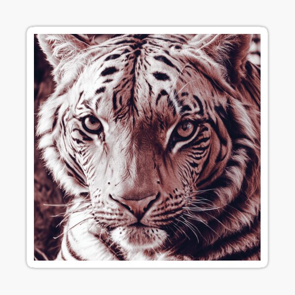 Digital Tiger Sticker 3x3 Sticker