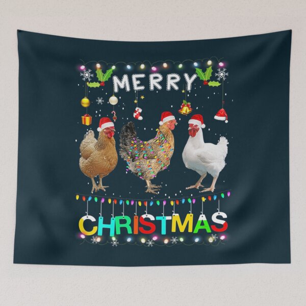 Item preview, Womens Merry Christmas Chicken Shirt Santa Hat Lights Xmas Funny    designed and sold by TheAnimeFactor.