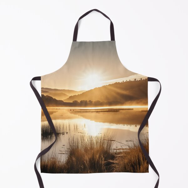 Item preview, a landscape photo of scenic foothills over a tranquil lake in early spring designed and sold by aiartbay.