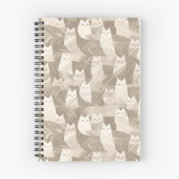 Item preview, Many Neutral Beige Geometric Zentangle Cats Pattern designed and sold by Tabble-Dabble.