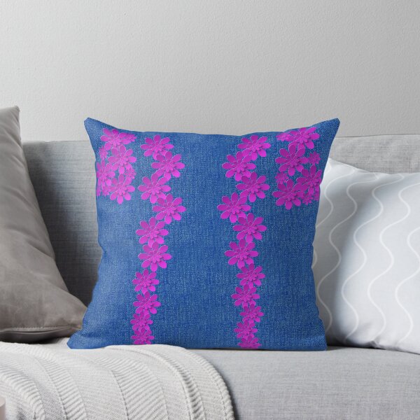 Item preview, Denim Jeans Lookalike with Purple Flowers designed and sold by Gotcha29.