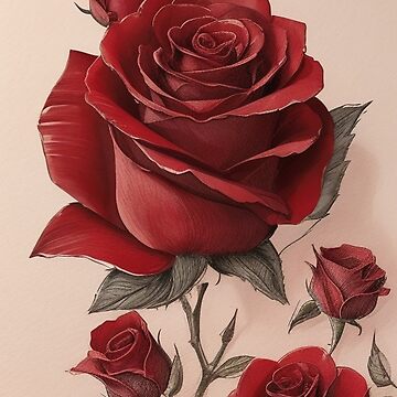 Artwork thumbnail, Red rose background by Mugs and Shirts