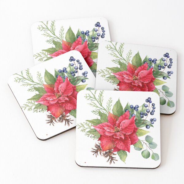 Item preview, Poinsettia Gifts and Apparel, Poinsettia Apron, Poinsettia Pillow, Poinsettia  Blanket, Poinsettia Top, Poinsettia Mug designed and sold by happiness1000.