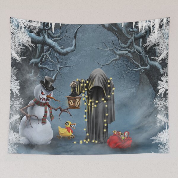 Item preview, The dark christmas, skeleton with dark snowman designed and sold by nicky2342.