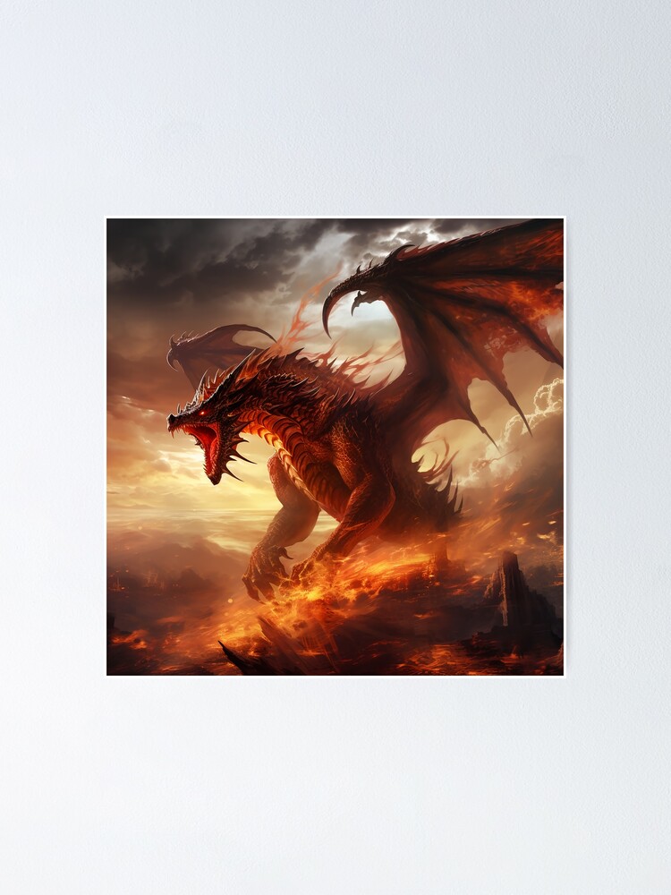 Wall Art Print Dragon fire 2, Gifts & Merchandise