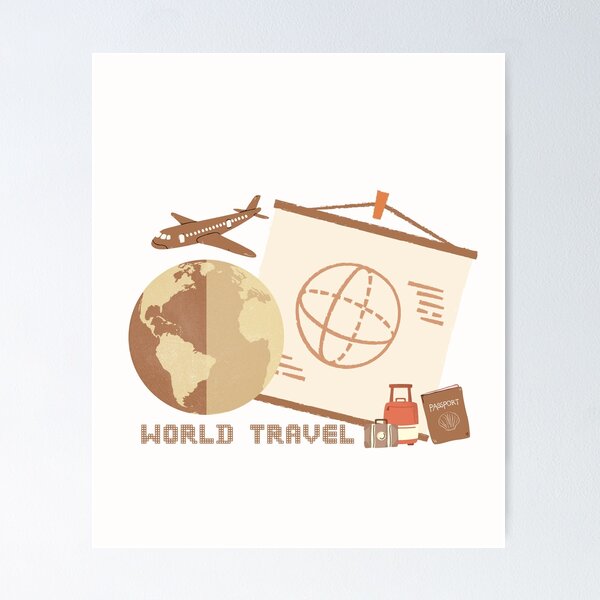 Item preview, World travel fly with travel bag and passport  ready for overseas travel brafdesign  designed and sold by Brafdesign.
