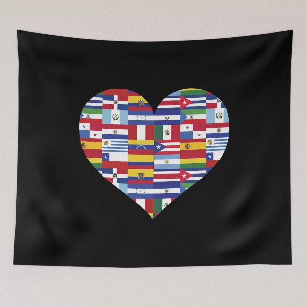 Item preview, Hispanic Heritage Hispanic Pride Flag Heart designed and sold by ArtMeetsPizza.
