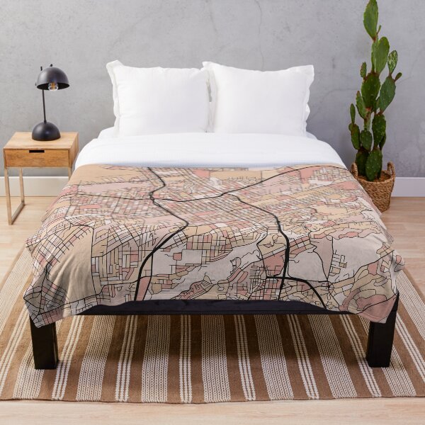 Aperçu de l'œuvre Modèle de carte de Birmingham en pastels rose tendre créée et vendue par PatternMaps.