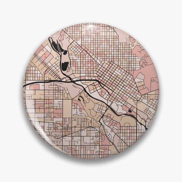 Artikelvorschau, Boise-Kartenmuster in zartrosa Pastelltönen entworfen und verkauft von PatternMaps.