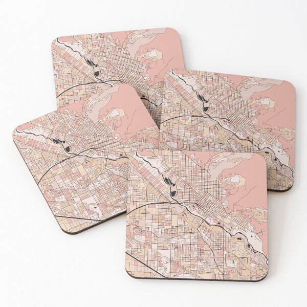 Item preview, Boise Map Pattern in Soft Pink Pastels designed and sold by PatternMaps.