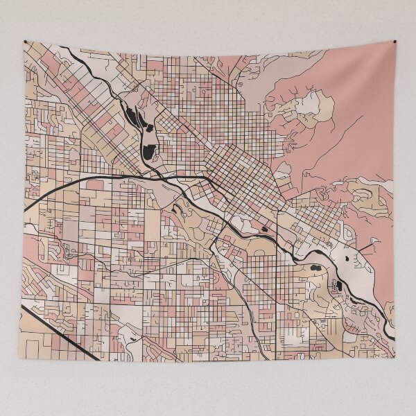 Item preview, Boise Map Pattern in Soft Pink Pastels designed and sold by PatternMaps.