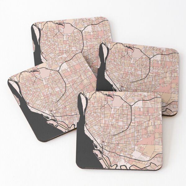 Item preview, Buffalo Map Pattern in Soft Pink Pastels designed and sold by PatternMaps.