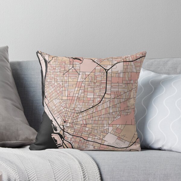 Item preview, Buffalo Map Pattern in Soft Pink Pastels designed and sold by PatternMaps.