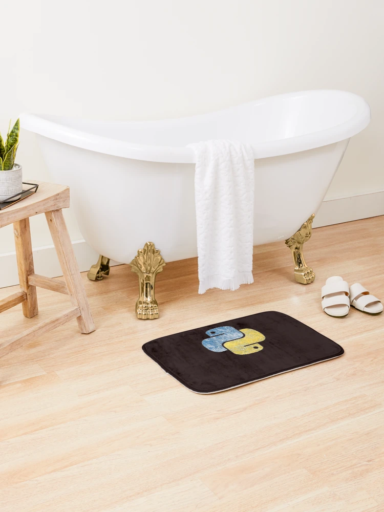 Thumbnail 2 of 6, Bath Mat, Python Logo Programming Language designed and sold by SamGreathouse.