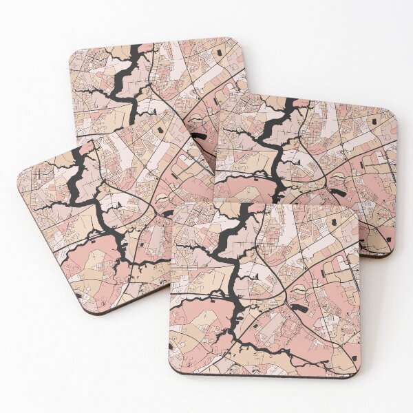 Item preview, Chesapeake Map Pattern in Soft Pink Pastels designed and sold by PatternMaps.