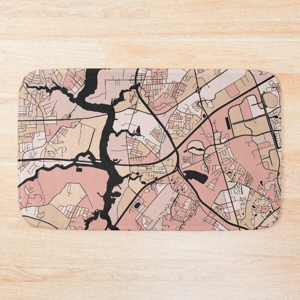Item preview, Chesapeake Map Pattern in Soft Pink Pastels designed and sold by PatternMaps.