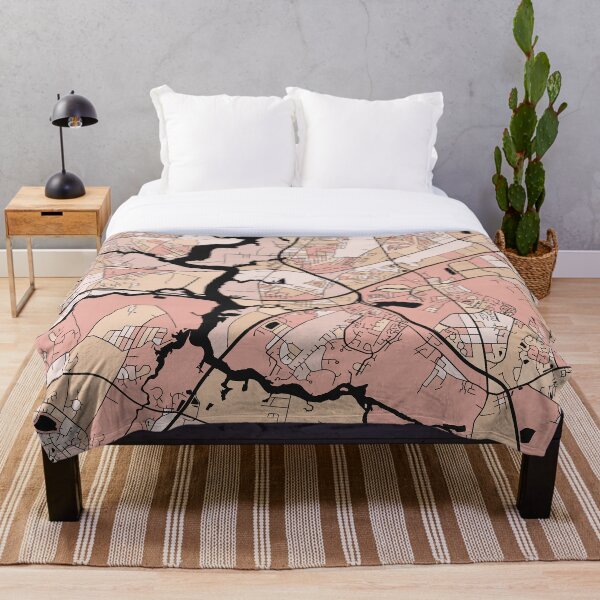 Item preview, Chesapeake Map Pattern in Soft Pink Pastels designed and sold by PatternMaps.
