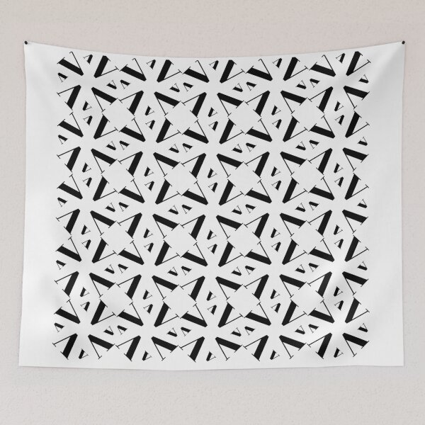 Item preview, V Alphabet Letter Black Seamless designed and sold by MUJU-pixel.