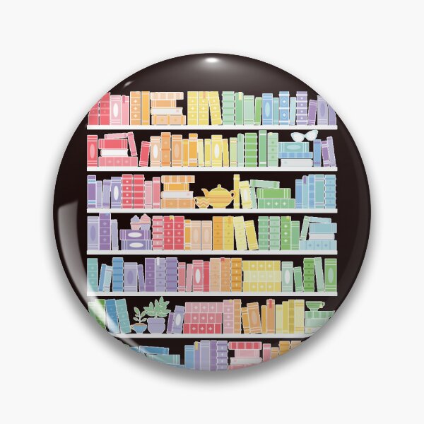 Artikelvorschau, Rainbow Books Shelf Pattern (Black Background) entworfen und verkauft von SamGreathouse.