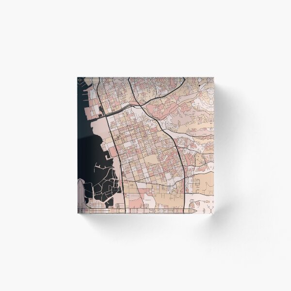 Item preview, Chula Vista Map Pattern in Soft Pink Pastels designed and sold by PatternMaps.