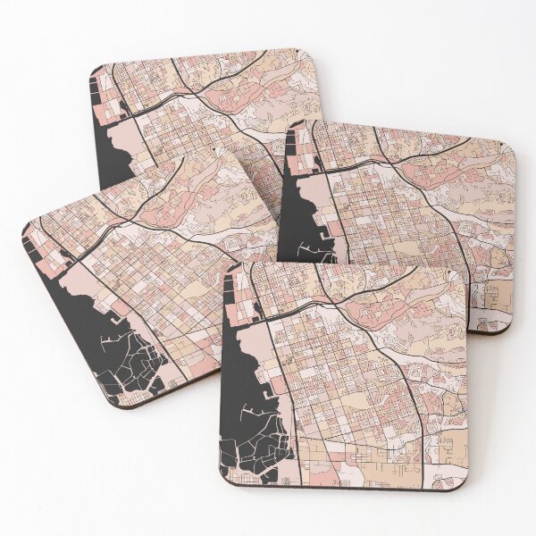 Item preview, Chula Vista Map Pattern in Soft Pink Pastels designed and sold by PatternMaps.