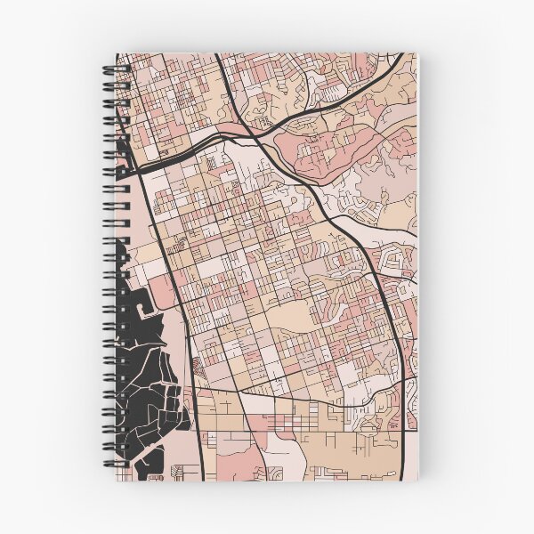 Artikelvorschau, Chula Vista-Kartenmuster in zartrosa Pastelltönen entworfen und verkauft von PatternMaps.