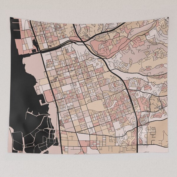 Item preview, Chula Vista Map Pattern in Soft Pink Pastels designed and sold by PatternMaps.