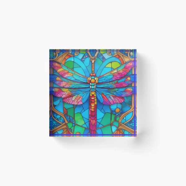 Artikelvorschau, Libelle-Buntglas-Kunst entworfen und verkauft von druidwolfart.