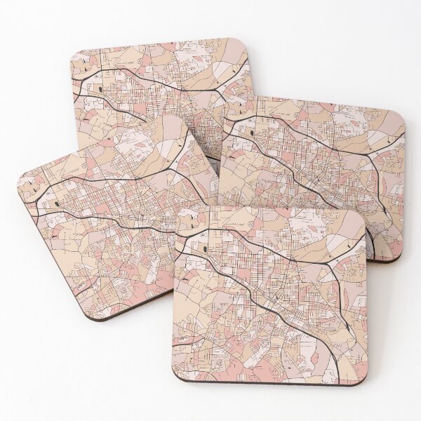 Item preview, Durham Map Pattern in Soft Pink Pastels designed and sold by PatternMaps.
