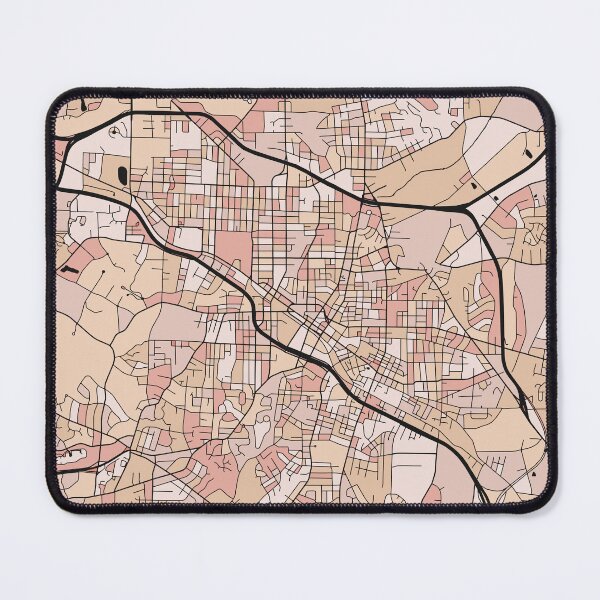Item preview, Durham Map Pattern in Soft Pink Pastels designed and sold by PatternMaps.