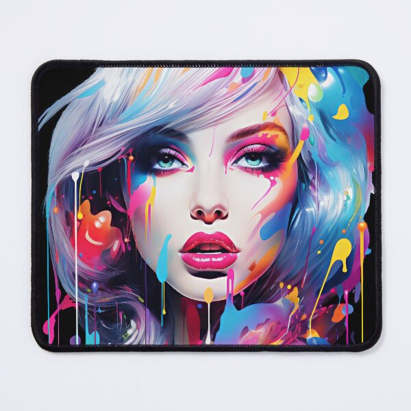 Item preview, woman in colorful paint splatting designed and sold by MagicColorPrint.