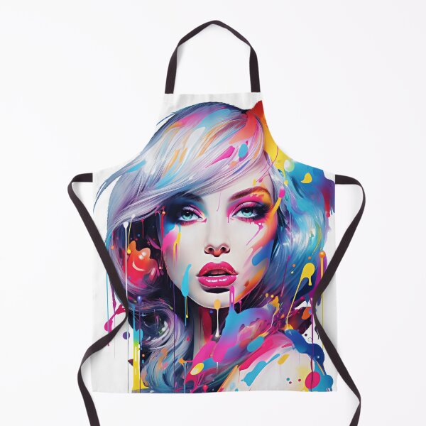 Item preview, woman in colorful paint splatting designed and sold by MagicColorPrint.