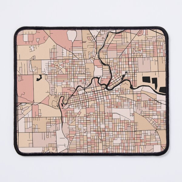 Item preview, Fort Wayne Map Pattern in Soft Pink Pastels designed and sold by PatternMaps.