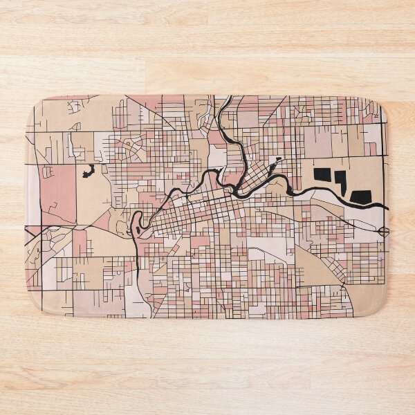Item preview, Fort Wayne Map Pattern in Soft Pink Pastels designed and sold by PatternMaps.