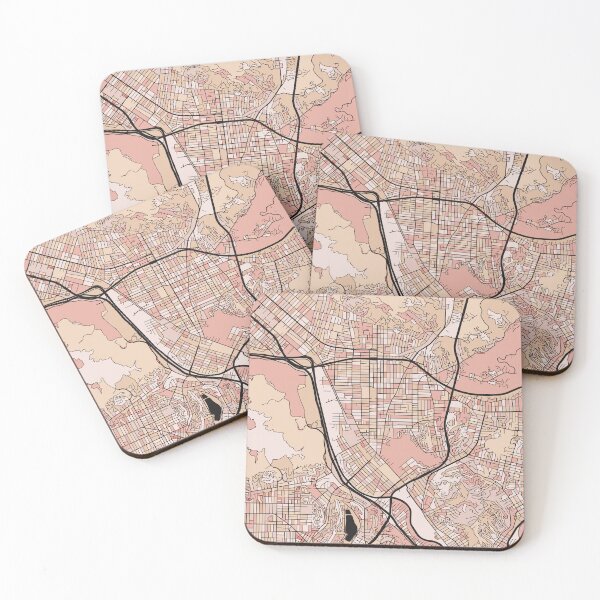 Item preview, Glendale Map Pattern in Soft Pink Pastels designed and sold by PatternMaps.
