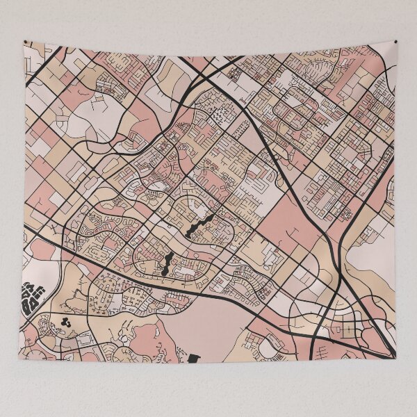 Item preview, Irvine Map Pattern in Soft Pink Pastels designed and sold by PatternMaps.