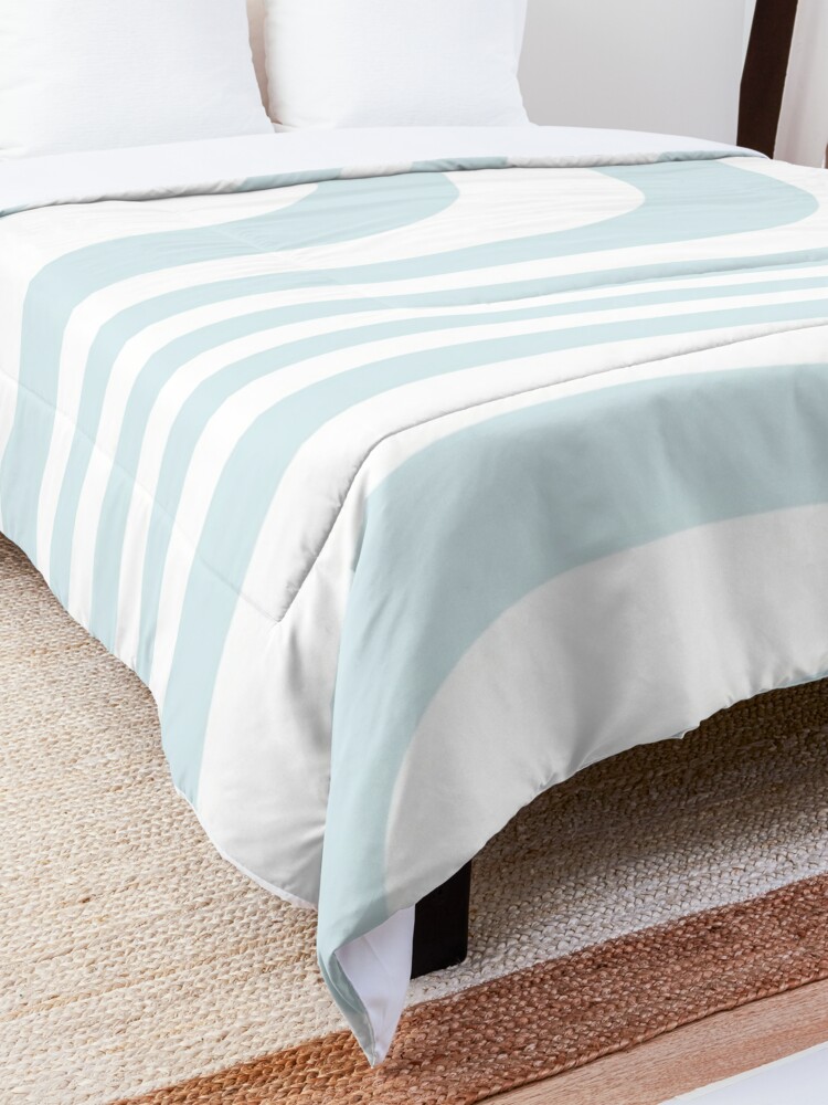 Ice blue white wavy lines Comforter by ARTbyJWP | Society6 - Light blue bedding ideas